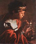 TERBRUGGHEN, Hendrick Boy Lighting a Pipe aer Sweden oil painting reproduction